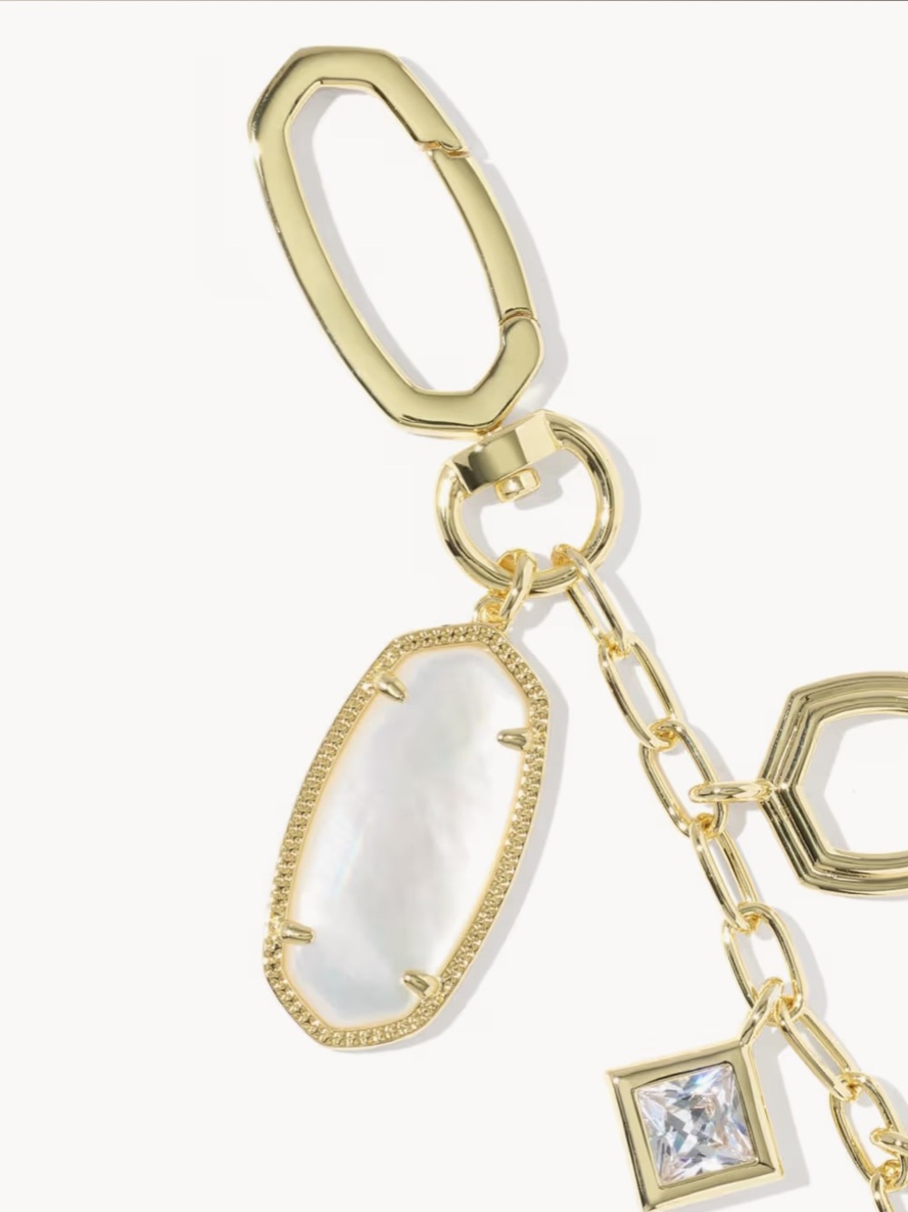 Kendra Scott Elle Gold and Ivory/ white Bag Charm - Picture 5 of 5